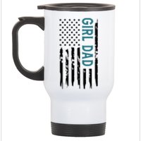 Girl Dad American Flag Stainless Steel Travel Mug