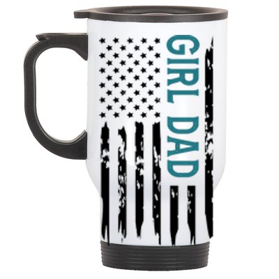 Girl Dad American Flag Stainless Steel Travel Mug