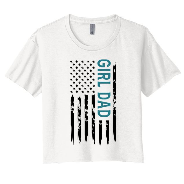 Girl Dad American Flag Crop Top