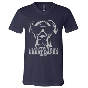 Great Dane All Dogs Are Cool Great Danes Rule Funny V-Neck T-Shirt