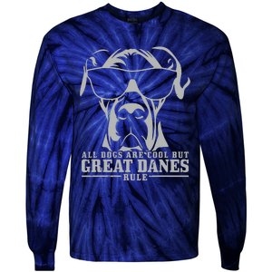 Great Dane All Dogs Are Cool Great Danes Rule Funny Tie-Dye Long Sleeve Shirt