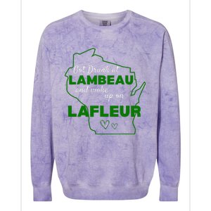 Got Drunk At Lambeau And Woke Up On Lafleur Fans Colorblast Crewneck Sweatshirt