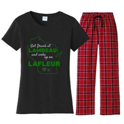 Got Drunk At Lambeau And Woke Up On Lafleur Fans Women's Flannel Pajama Set