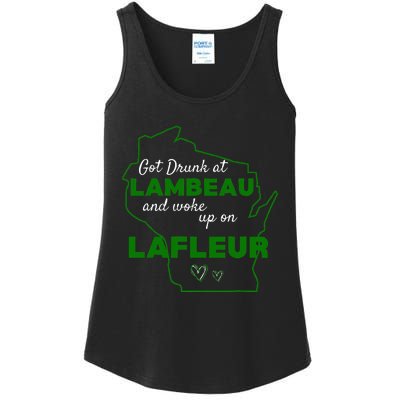 Got Drunk At Lambeau And Woke Up On Lafleur Fans Ladies Essential Tank