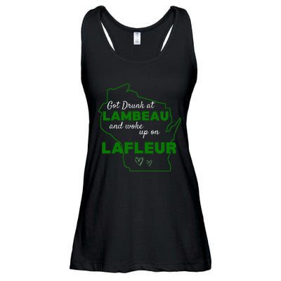 Got Drunk At Lambeau And Woke Up On Lafleur Fans Ladies Essential Flowy Tank