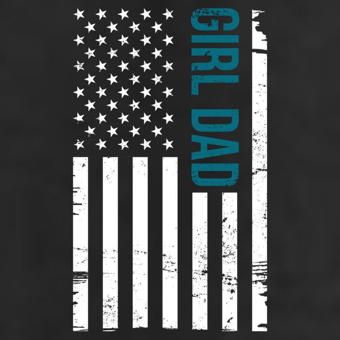 Girl Dad American Flag 7 Panel Mesh Trucker Snapback Hat