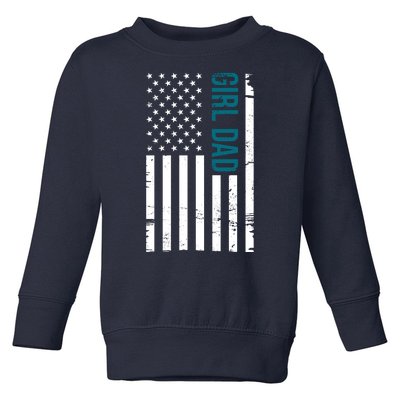 Girl Dad American Flag Toddler Sweatshirt