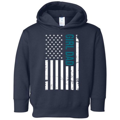 Girl Dad American Flag Toddler Hoodie