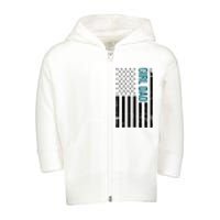 Girl Dad American Flag Toddler Zip Fleece Hoodie