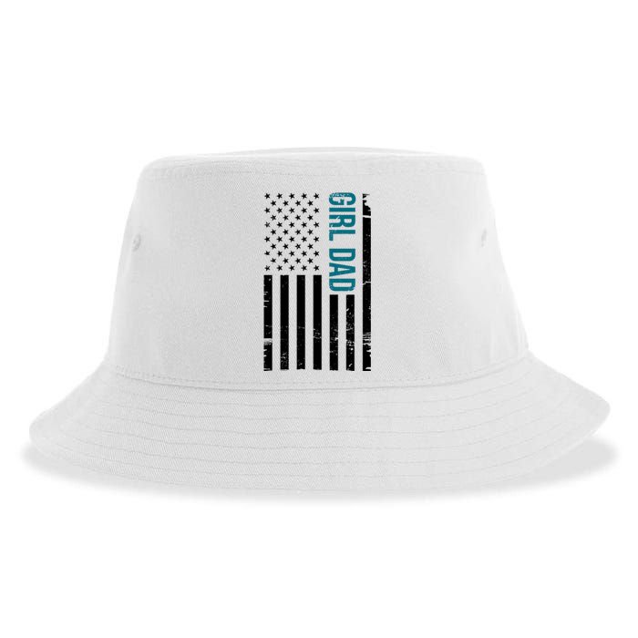 Girl Dad American Flag Sustainable Bucket Hat