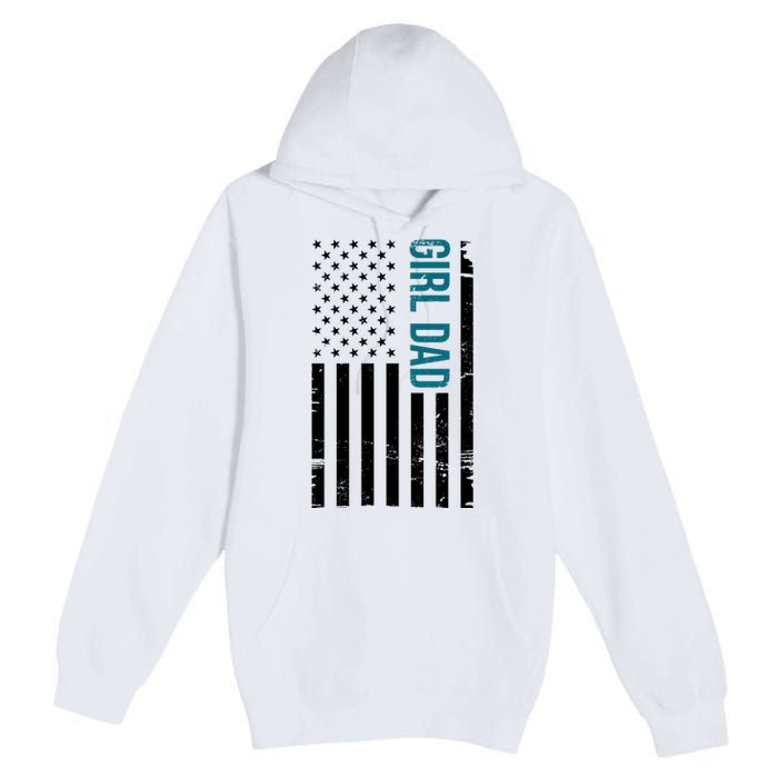 Girl Dad American Flag Premium Pullover Hoodie