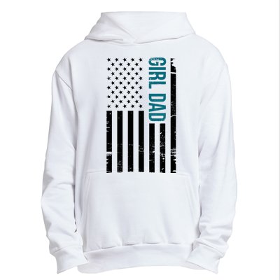 Girl Dad American Flag Urban Pullover Hoodie