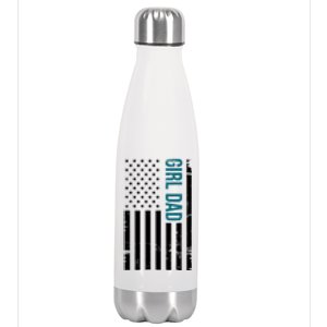 Girl Dad American Flag Stainless Steel Insulated Water Bottle