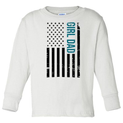 Girl Dad American Flag Toddler Long Sleeve Shirt