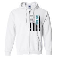 Girl Dad American Flag Full Zip Hoodie