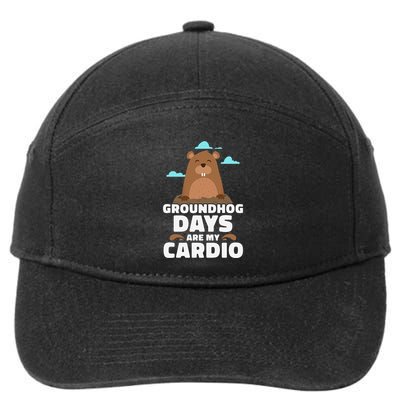 Groundhog Days Are My Cardio February Weather Winter Spring 7-Panel Snapback Hat