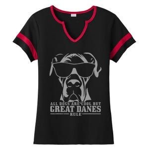 Great Dane All Dogs Are Cool Great Danes Rule Funny Ladies Halftime Notch Neck Tee