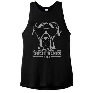 Great Dane All Dogs Are Cool Great Danes Rule Funny Ladies PosiCharge Tri-Blend Wicking Tank