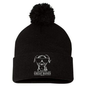 Great Dane All Dogs Are Cool Great Danes Rule Funny Pom Pom 12in Knit Beanie