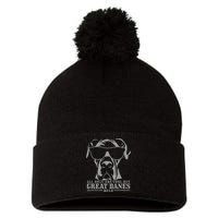 Great Dane All Dogs Are Cool Great Danes Rule Funny Pom Pom 12in Knit Beanie