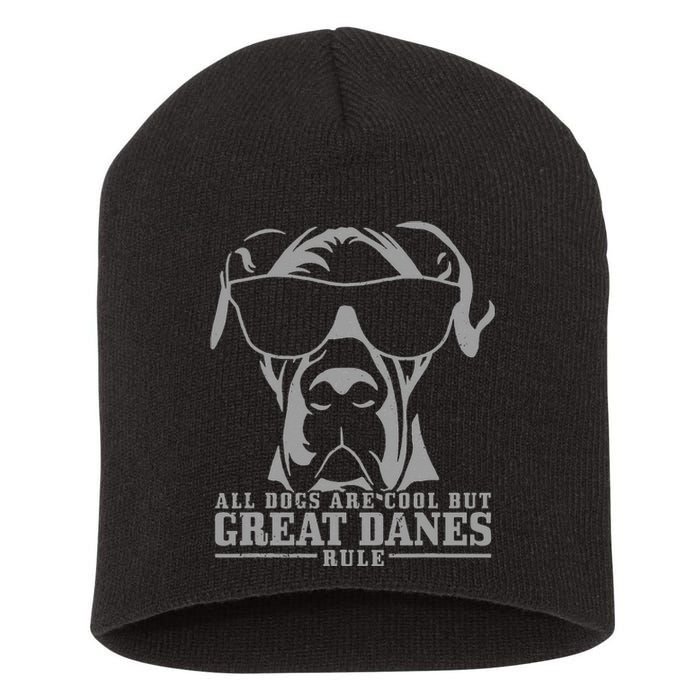 Great Dane All Dogs Are Cool Great Danes Rule Funny Short Acrylic Beanie