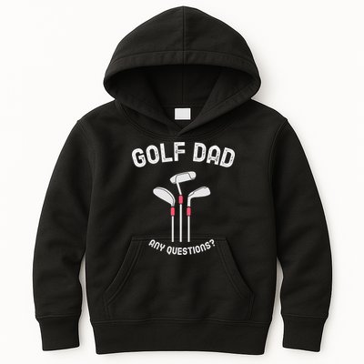 Golf Dad, Any Questions Father's Day Gift For Dad Kids Hoodie