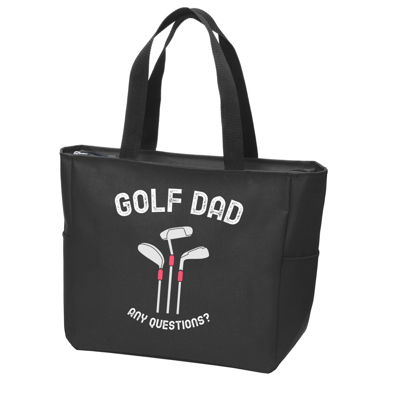 Golf Dad, Any Questions Father's Day Gift For Dad Zip Tote Bag