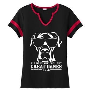 Great Dane All Dogs Are Cool Great Danes Rule Ladies Halftime Notch Neck Tee