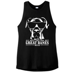 Great Dane All Dogs Are Cool Great Danes Rule Ladies PosiCharge Tri-Blend Wicking Tank