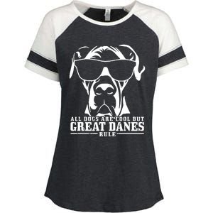 Great Dane All Dogs Are Cool Great Danes Rule Enza Ladies Jersey Colorblock Tee