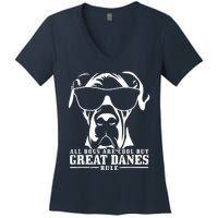 Great Dane All Dogs Are Cool Great Danes Rule Women's V-Neck T-Shirt