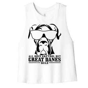 Great Dane All Dogs Are Cool Great Danes Rule Women's Racerback Cropped Tank