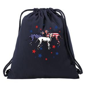 Great Dane American Flag 4Th Of July Gift Drawstring Bag