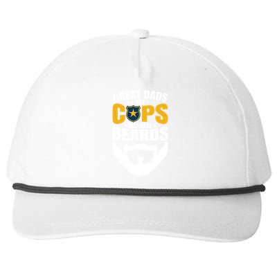 Great Dads Are Cops And Have Beards Gift Snapback Five-Panel Rope Hat