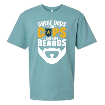 Great Dads Are Cops And Have Beards Gift Sueded Cloud Jersey T-Shirt