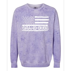 Grand Dude American Flag Fathers Day Grandpa Gift Great Gift Colorblast Crewneck Sweatshirt