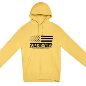 Grand Dude American Flag Fathers Day Grandpa Gift Great Gift Premium Pullover Hoodie