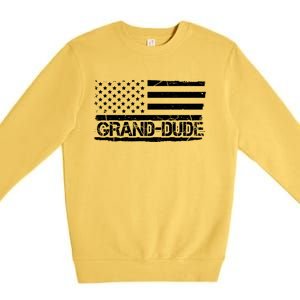 Grand Dude American Flag Fathers Day Grandpa Gift Great Gift Premium Crewneck Sweatshirt