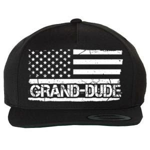 Grand Dude American Flag Fathers Day Grandpa Gift Great Gift Wool Snapback Cap