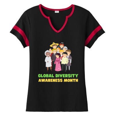 Global Diversity Awareness Month Meaningful Gift Ladies Halftime Notch Neck Tee