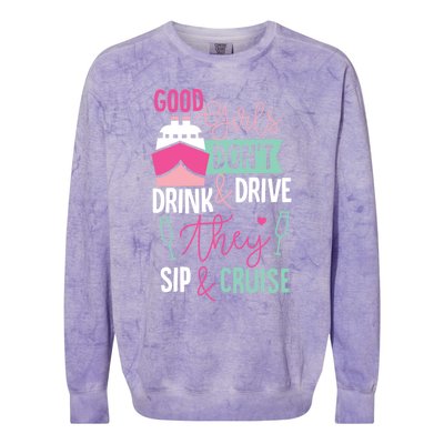 Good Dont And Drive They Sip And Cruise Wine Gift Colorblast Crewneck Sweatshirt