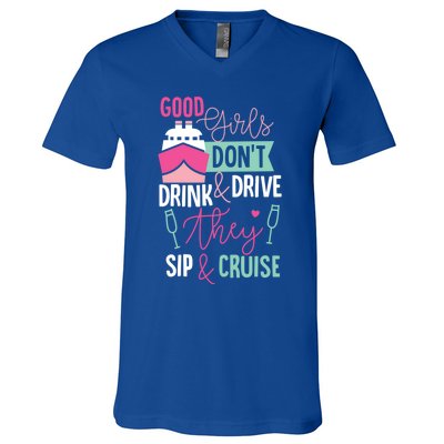 Good Dont And Drive They Sip And Cruise Wine Gift V-Neck T-Shirt