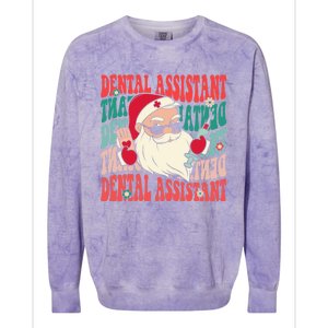 Groovy Dental Assistant Funny Christmas Dentist Gift Colorblast Crewneck Sweatshirt