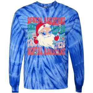 Groovy Dental Assistant Funny Christmas Dentist Gift Tie-Dye Long Sleeve Shirt