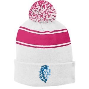 Grit Detroit Apparel Stripe Pom Pom Beanie