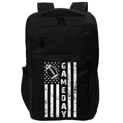 Game Day American Flag Football Lover Impact Tech Backpack