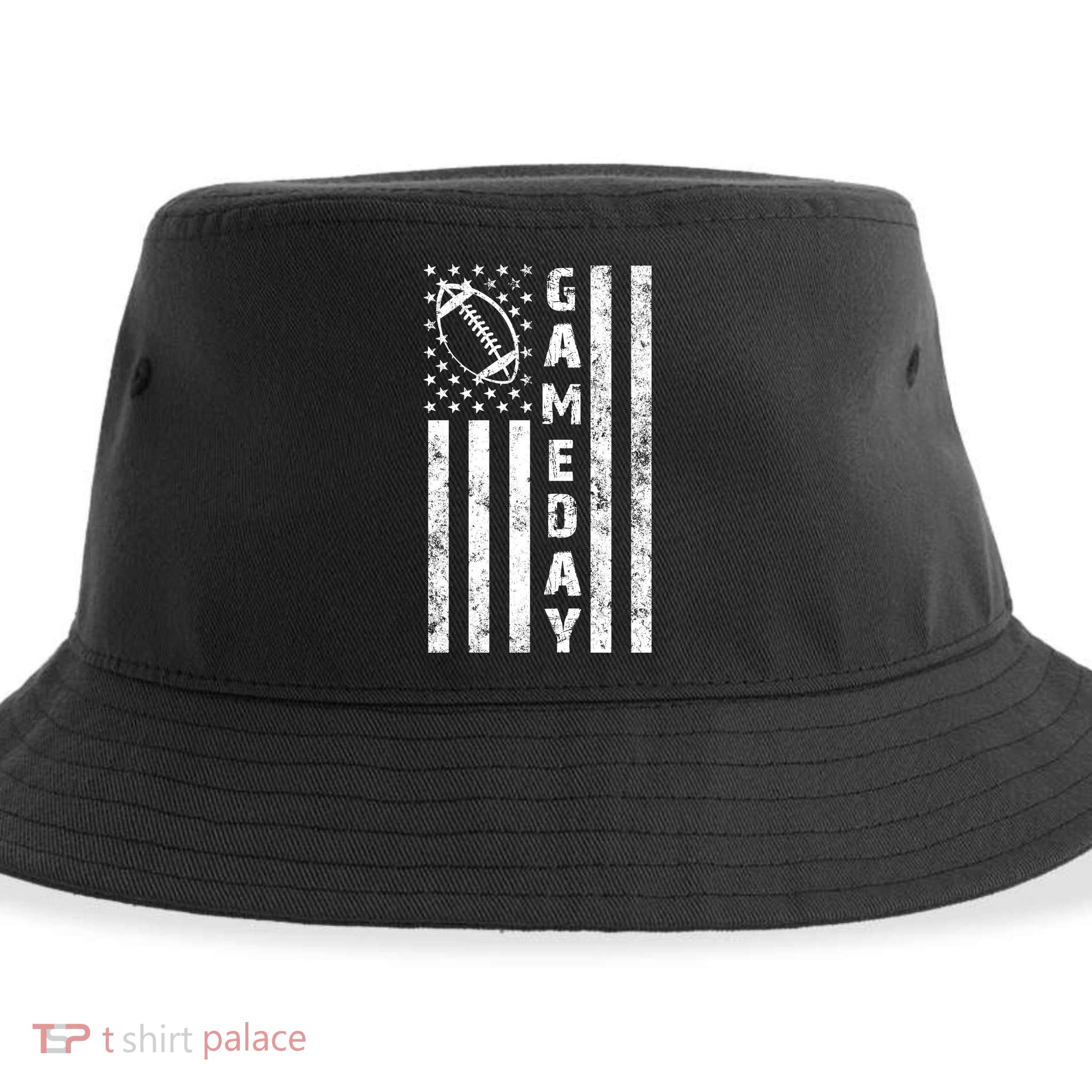 Game Day American Flag Football Lover Sustainable Bucket Hat