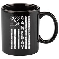 Game Day American Flag Football Lover 11oz C Handle Ceramic Mug