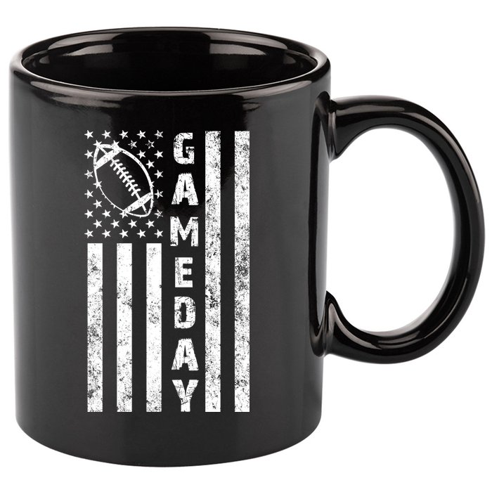 Game Day American Flag Football Lover 11oz C Handle Ceramic Mug