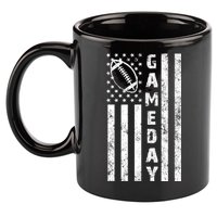 Game Day American Flag Football Lover 11oz C Handle Ceramic Mug